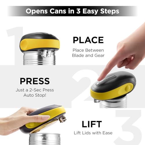 One-To-Go Electric Can Opener, Yellow (Yellow with Black)