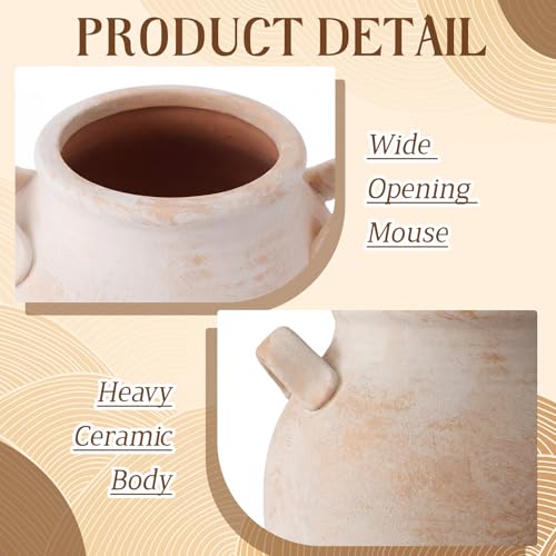Rustic Utensil Crock Kitchen Vintage Utensil Holder (Rustic Beige)