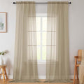 Extra Long Sheer Taupe Curtains for Bedroom Living Room 120 Inches Long 2 Panels Set (Taupe / 42"W x 120"L (Pack of 2))