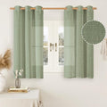 Sage Green Linen Sheer Curtains 54 Inch Length for Windows 2 Panels (34"W x 54"L (Pack of 2) / Sage Green)