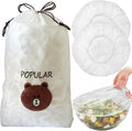 300pcs Plastic Bowl Covers Food Cover (L-52CM / White-300)