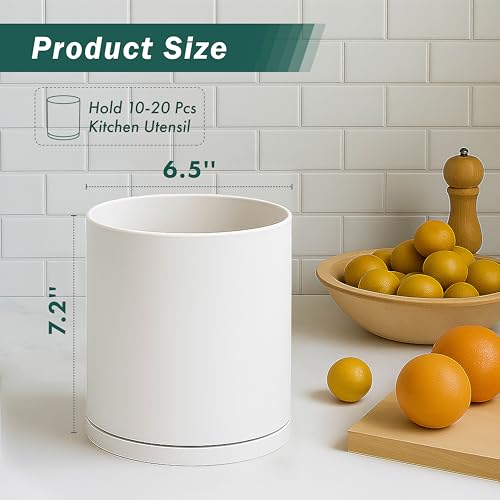 2 Pack 360° Rotating Utensil Holders (Oatmeal / 7.2")