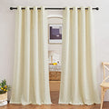 Linen Curtains 63 inch Long for Living Room (52"W x 63"L (Pack of 2) / Linen Butter)