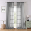 Charcoal Grey Sheer Curtains for Living Room 96 Inches Long 2 Pcs (Charcoal Grey / 59"W x 96"L (Pack of 2))