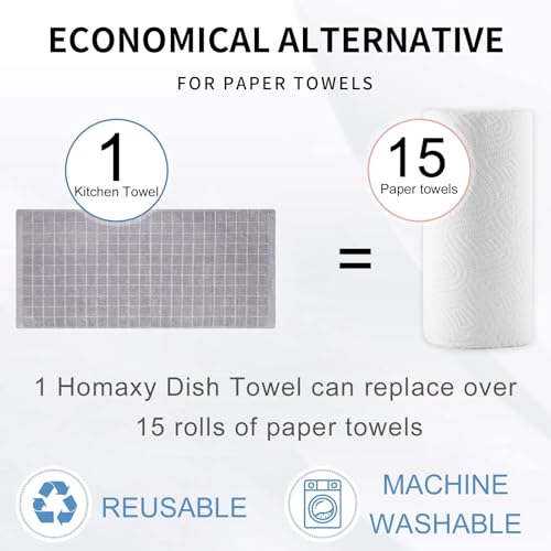 100% Cotton Terry Kitchen Towels (Light Grey / 13 X 28 - 12 Pack)
