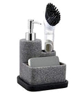 Black Soap Dispenser with Sponge Holder (Granite Effect / 3 in 1)