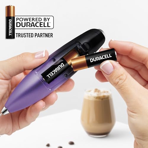 Powerful Milk Frother Wand With Duracell Batteries (Nebula / Triple Whisk + Batteries)