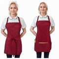 Adjustable Waterproof Aprons with 3 Pockets for Men Women (Red, 2 Pack)