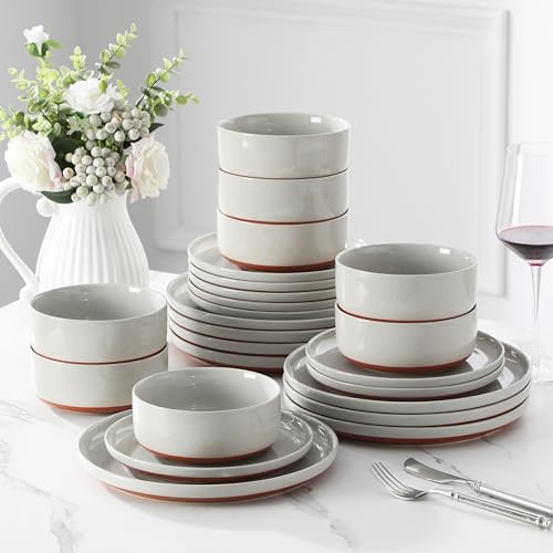 Plates and Bowls Sets (24 Pcs (Service for 8) / Gray)