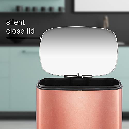 Connor 2 Piece Stainless Steel Trash Can (Rose Gold)