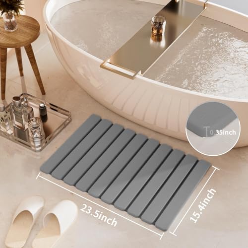 Foldable Stone Bath Mat (Dark Gray / 23.5" x 15.4" (Rectangular))