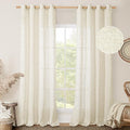Semi Sheer Linen Curtains for Living Room 86 Inches Long 2 Panels (52"W x 86"L (Pack of 2) / Natural)
