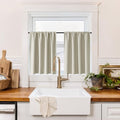 100% Blackout Basement Curtains 30 inches Long (100% Blackout - Natural / 34"W x 30"L (Pack of 2))