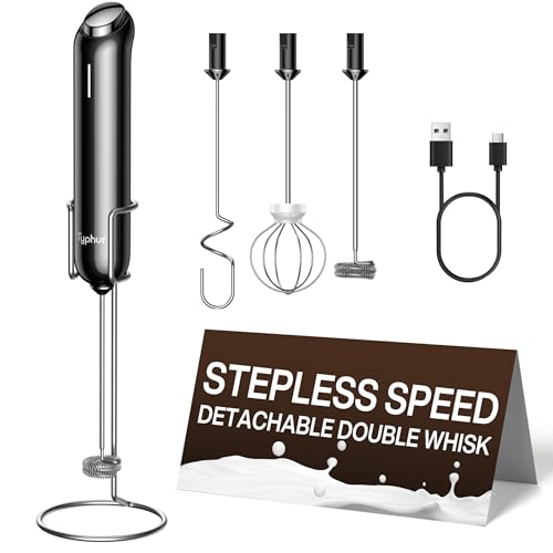 InstaWhisk Milk Frother with Variable Speed (Black / Rechargeable)
