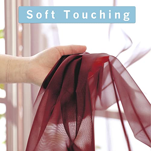 Sheer Curtains (Burgundy / 42"W x 84"L (Pack of 2))