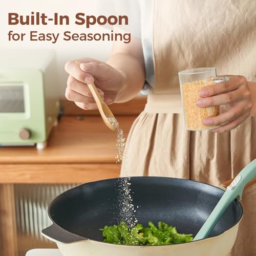 Spice Jars with Spoons 8 oz 6 Pack (8 fl oz x 6 - Round - With Spoon)