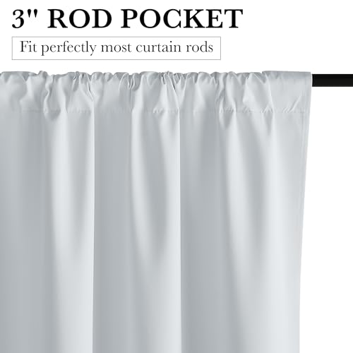 Short White 100% Blackout Curtains for Small Window (100% Blackout - White / 34"W x 36"L (Pack of 2))