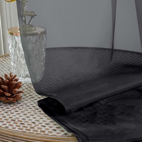 Black Bedroom Curtains 2 Panel Sets 90 Inch Length (Black / 59"W x 90"L (Pack of 2))