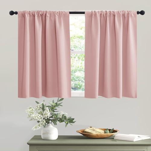 54 inch Blackout Curtains for Living Room Bedroom (Peach Blush / 42"W x 54"L (Pack of 2))