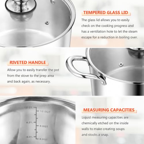 12 Qt Stock Pot with Lid (12 Quarts)