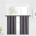 Cafe Blackout Curtains 30 inch Length (Grey / 29"W x 30"L (Pack of 2))