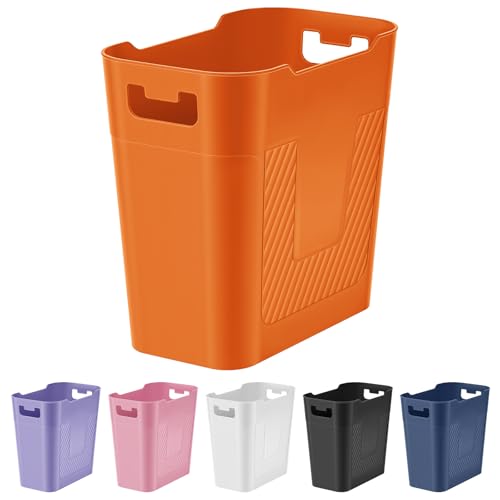Small Orange Trash Can Wastebasket 2.2 Gallon Badroom Garbage Can (Orange)
