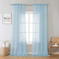 Sky Blue Sheer Curtains 96 Inches Long 2 Panels (Sky Blue / 42"W x 96"L (Pack of 2))