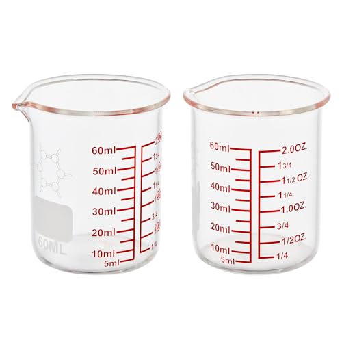 High Borosilicate Glass Measuring Cup (60ml (2oz) - Pack of 2)