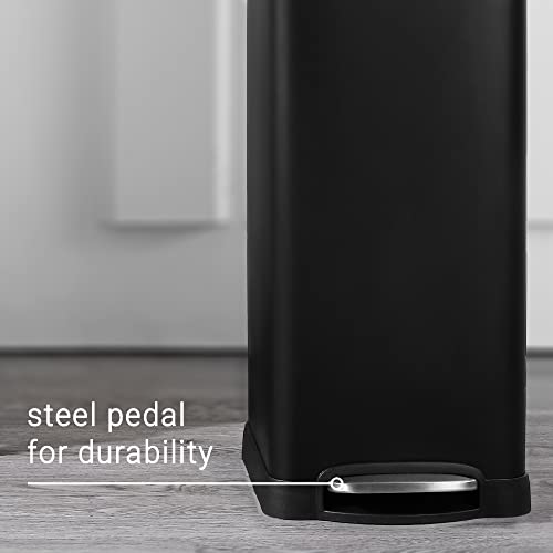 Betty 8 Gal Step Trash Can Soft (Black)