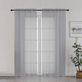 Sheer Window Curtains 72 inch Length 2 PCS (Charcoal Grey / 42"W x 72"L (Pack of 2))