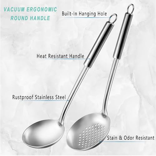 2 Pcs Ladle and Slotted Spoon (2P-Grey)