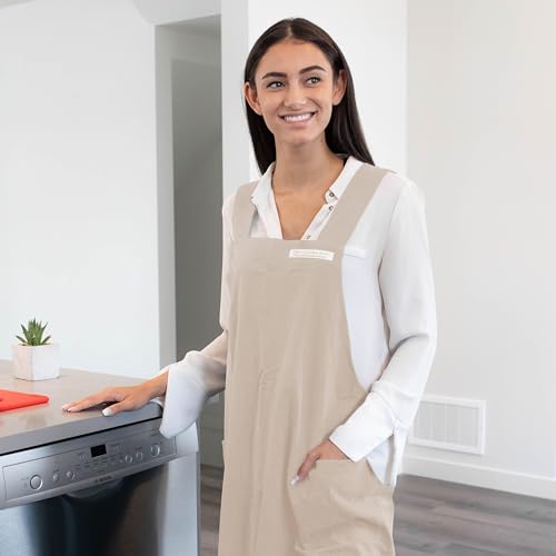 Cotton Aprons for Women and Men (Oatmeal)
