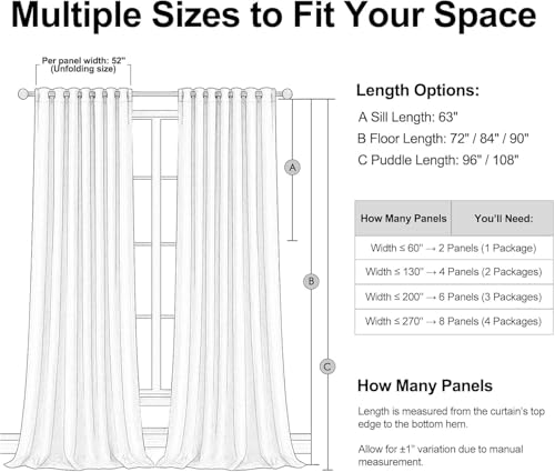 Black Out Curtains 63 Inch Long for Bedroom Linen Drape with Rings Hooks Back Tab Thermal Insulated Short Linen Blackout Drapes Farmhouse Living Room Darkening Kitchen Curtains 2 Panels (Faux Linen / 52"W x 63"L (Pack of 2))