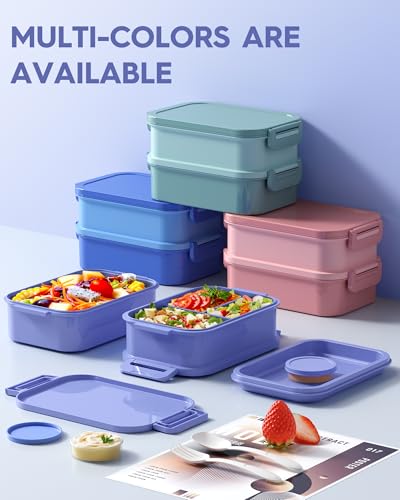 Adults Bento Lunch Box Set with Thermo Bag (Lavender Purple)