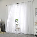 White Sheer Curtains 72 Inch Long 2 Panels for Living Room 42" Wide (White / 59"W x 72"L (Pack of 2))