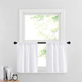 Cafe Curtains 24 inch Length (Pure White / 29"W x 24"L (Pack of 2))