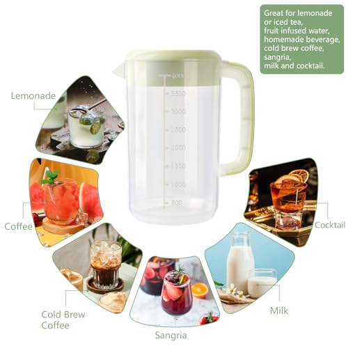 1 Gallon Clear Plastic Pitcher with Lid (135.3 Ounces)