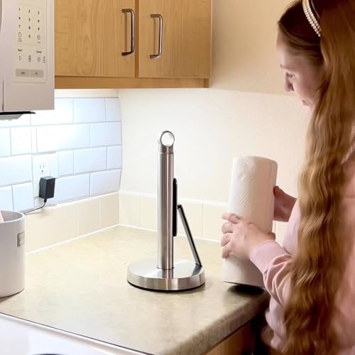 Heavy Duty Paper Towel Holder with Tension Arm (Silver)
