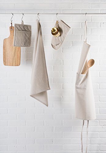 100% Cotton Solid Chambray Kitchen Set (Natural / Chef Apron)