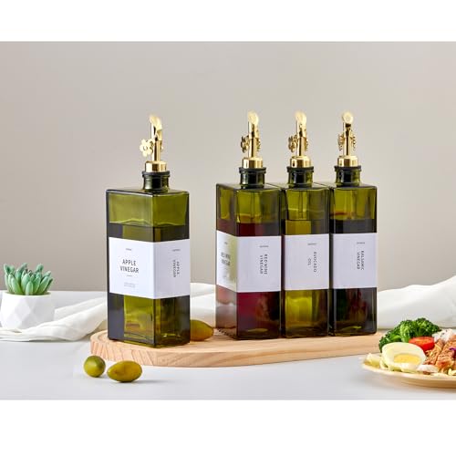 Olive Oil Dispenser Bottle for Kitchen (Golden, 4 Pack)