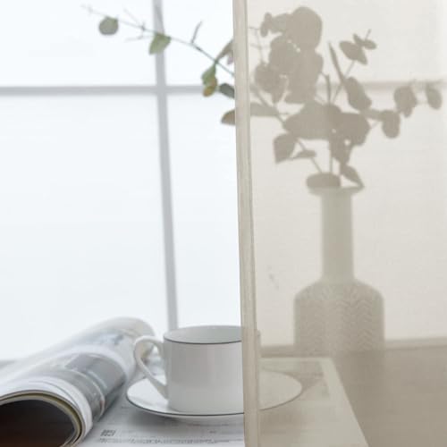 Basic Rod Pocket Sheer Voile Window Curtain Panels Ancient Grey 1 Pair 2 Panels 52 Width 54 Inch Long for Kitchen Bedroom Children Living Room Yard（Ancient Grey (Ancient Grey / 52"W x 54"L (Pack of 2))