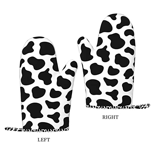 Cow Print Oven Mitts and Pot Holders Sets of 2 (One Size / Cow Print)