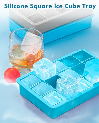 Silicone Ice Cube Trays for Freezer Set of 2 (Gray)