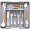 Extra Large Silverware Drawer Organizer (Gray / XL Deep (13-22''W x 16.7''D))