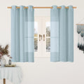 Stone Blue Linen Curtains 54 Inches Long 2 Panels Set (34"W x 54"L (Pack of 2) / Stone Blue)