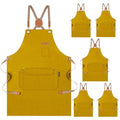 Chef Apron Men Women (Yellow, 6 Pack)