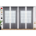 Grey Sheer Curtains 4 Panels Rod Pocket Semi (Grey / 52"W x 96"L (Pack of 4))