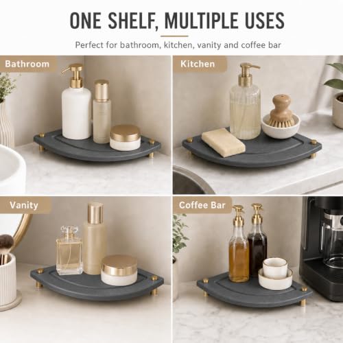 Corner Counter Shelf (8.5"x 8.5" - Gray - Fan-shaped)
