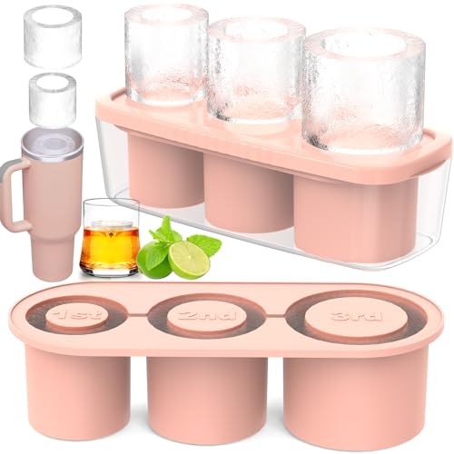3 Pcs Silicone Ice Cube Tray for 30 (Pink / 40Oz-Type1)