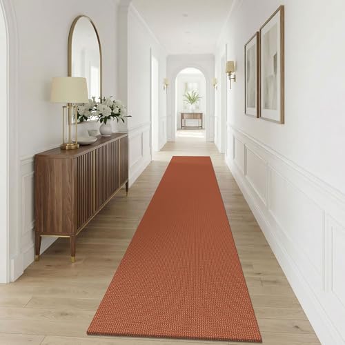 Orange 2.5'x12' Runners Rugs for Hallway (Burnt Orange/Tan / 2'8" x 12' (Runner))